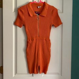 Orange sweater romper